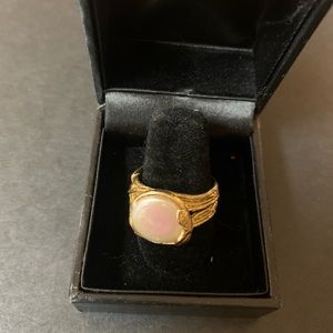 Boho Chic gold and Mother of Pearl ladies ring.